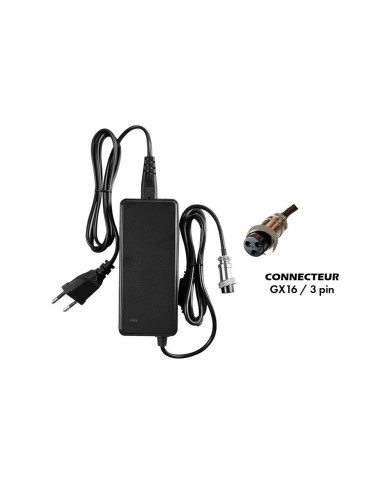 Chargeur 36V ➡️ 42V / 2A (connecteur GX16-3p)